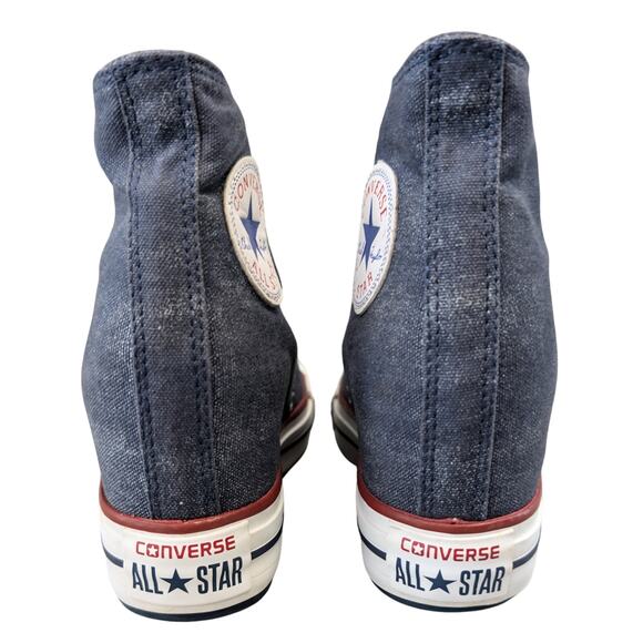 Converse 2014 Platform Plus Hidden Wedge Blue Sparkle High Top Sneaker 7 RARE - Picture 3 of 10
